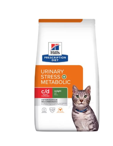 Hill's Feline C/D Urinary Stress + Metabolic Pollo KG.3. Diete per gatti