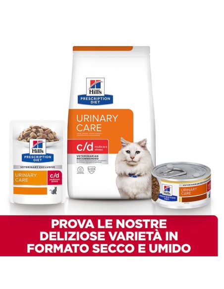 Hill's Feline C/D Urinary Stress Pollo e Verdure gr.82. Diete Cibo Umido Per Gatti