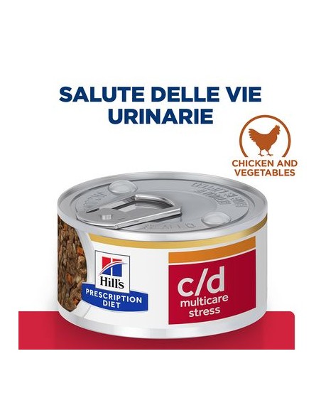 Hill's Feline C/D Urinary Stress Pollo e Verdure gr.82. Diete Cibo Umido Per Gatti