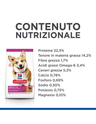 Hill's Canine Adult Small and Miniature kg 1,5 Agnello e Riso. Crocchette per cani.