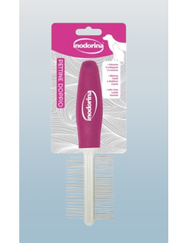 Inodorina Pettine Doppio. Toelettatura per cani e gatti .