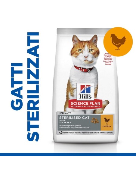 Hill's Feline Sterilizzato cat Pollo gr 300. Cibo Secco per gatti