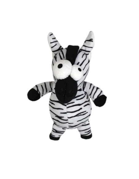 Zebra in Felpa Con Occhi Buffi cm 26. Giochi per cani