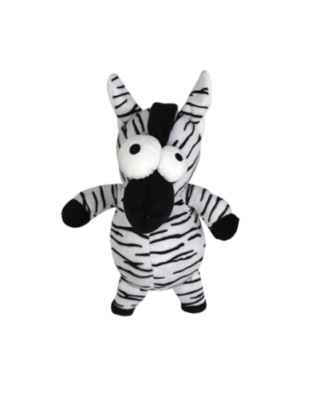 Zebra in Felpa Con Occhi Buffi cm 26. Giochi per cani