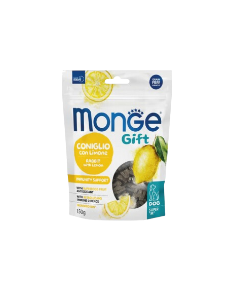 Monge Gift Dog Super M Immunity Support Coniglio con Limone gr.150. Snack per cani