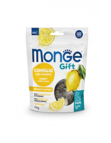 Monge Gift Dog Super M Immunity Support Coniglio con Limone gr.150. Snack per cani