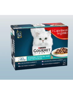 Gourmet Perle  Mulitpack Piaceri del Mare 12X85GR.Cibo Umido per gatti .