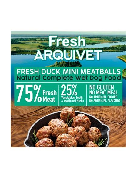 Arquivet Fresh Umido Cane adult Mini Polpette Anatra gr 200. Cibo Umido Per Cani