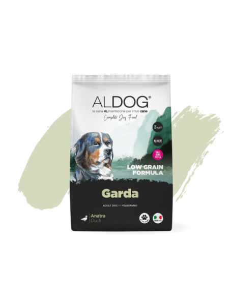 Aldog Low Grain GARDA con Anatra Kg.3.Crocchette per cani .