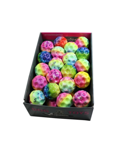 Pallina Arcobaleno in spugna colorata. Giochi per cani