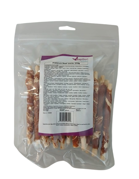 sticks manzo premium gr 250. Snack per cani