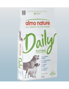 Almo Daily Dog Tonno e Riso Kg.12 All Breeds. Crocchette Per cani .