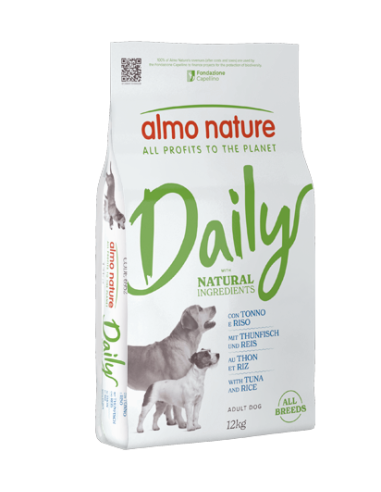 Almo Daily Dog Tonno e Riso Kg.12 All Breeds. Crocchette Per cani .
