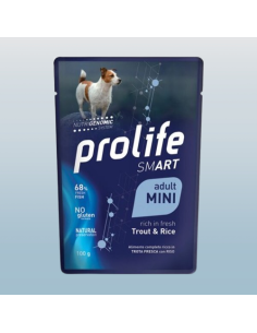 Prolife Busta Smart Adult Mini Trota E Riso gr 100. Cibo Umido Per Cani