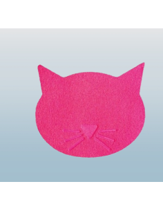 Tappetino in PVC testa Gatto Rosa 43x37 cm . Accessori per gatti 2