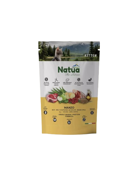 Natua Dry Cat Kitten Manzo gr.350. Cibo Secco Per cuccioli Gatti .