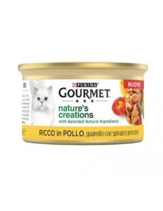 GOURMET NATURE'S CREATIONS POLLO SPINACI E POMODORI GR.85