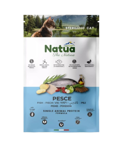 Natua Dry Cat Sterilized Pesce kg 1,5. Cibo Secco per gatti.