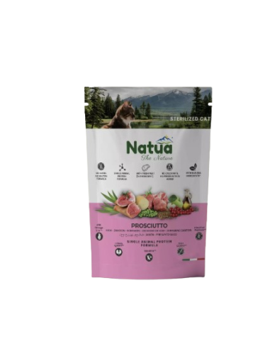 Natua Dry Cat Sterilized Prosciutto gr.350. Cibo secco per gatti
