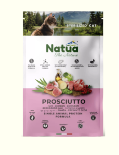 Natua Dry Cat Sterilized Prosciutto kg 1,5.Cibo Secco per gatti .