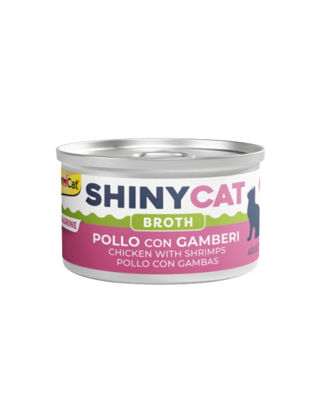 Gimpet Shinycat Broth Pollo con Gamberi gr 70. Cibo Umido Per Gatti.