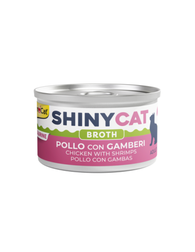 Gimpet Shinycat Broth Pollo con Gamberi gr 70. Cibo Umido Per Gatti.
