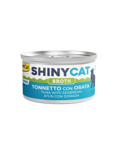 Gimcat Shinycat Broth Tonnetto con Orata gr 70. Cibo Umido Per Gatti.