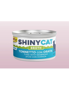 Gimcat Shinycat Broth Tonnetto con Orata gr 70. Cibo Umido Per Gatti.