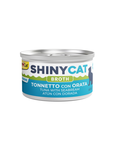Gimcat Shinycat Broth Tonnetto con Orata gr 70. Cibo Umido Per Gatti.