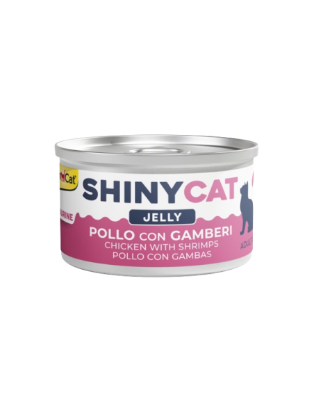 Gimcat Shinycat Jelly Pollo con Gamberetti gr 70. Cibo Umido Per Gatti.