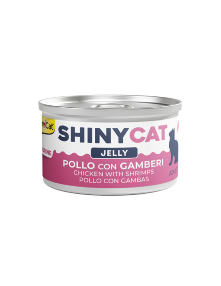 Gimcat Shinycat Jelly Pollo con Gamberetti gr 70. Cibo Umido Per Gatti.