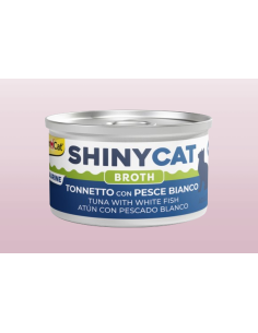 Gimpet Shinycat Broth CON Tonnetto e Pesce Bianco gr 70. Cibo Umido Per Gatti.