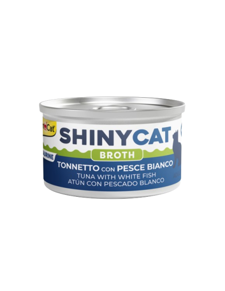 Gimpet Shinycat Broth CON Tonnetto e Pesce Bianco gr 70. Cibo Umido Per Gatti.