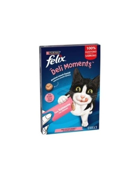 Felix Deli Moments con Salmone 4x10gr.Cibo Umido Per Gatti
