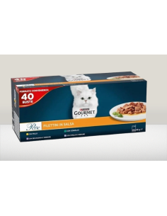 Gourmet Perle Multipack 40x85gr. Pollo Coniglio Vitello Selvaggina. Cibo Umido Per Gatti