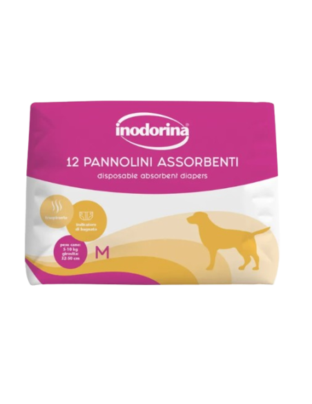Inodorina Pannolini Assorbenti misura medium  12 pezzi. Igienici per cani