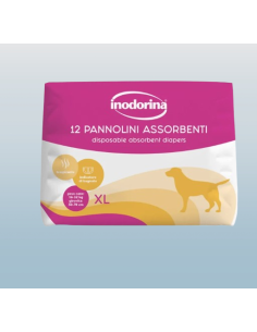 Inodorina Pannolini Assorbenti misura xlarge 12 pezzi. Igienici per cani .