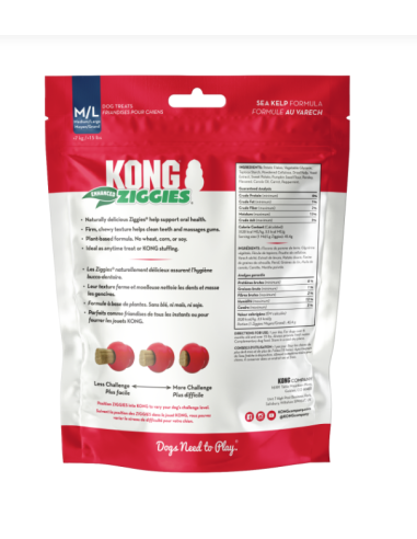 Kong Ziggies Enhanced Adult medium Large 227 gr . Snack per cani