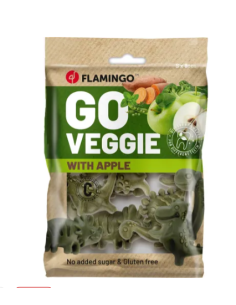 Veggie Dino Con Mele 8 pezzi 120 gr. Snack Per Cani .