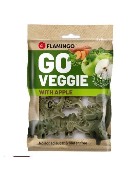Veggie Dino Con Mele 8 pezzi 120 gr. Snack Per Cani .