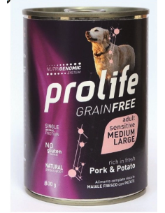 PROLIFE Grain Free Maiale e Patate M/L gr.800. Cibo Umido per cani