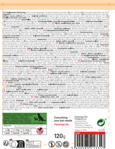 Veggie Dino Con Fragola 8 pezzi 120 gr. Snack per cani .