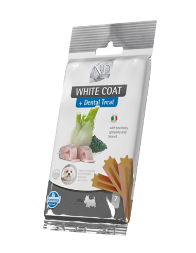 N&D Treats White dog Sea Bass Riso e Spirulina Adult Mini GR.60. Snack per cani