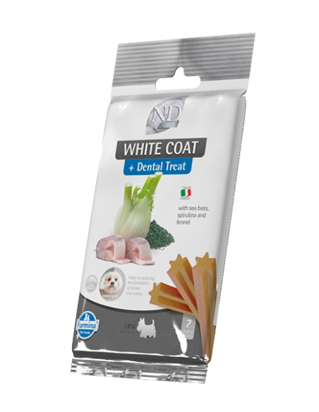N&D Treats White dog Sea Bass Riso e Spirulina Adult Mini GR.60. Snack per cani