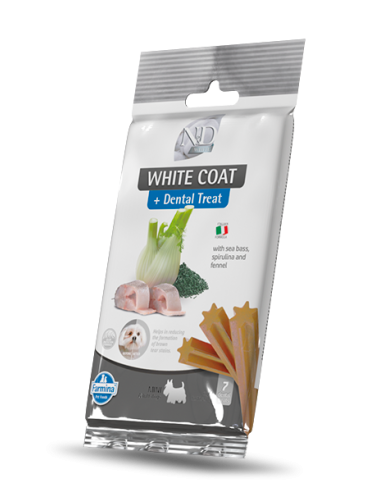 N&D Treats White dog Sea Bass Riso e Spirulina Adult Mini GR.60. Snack per cani