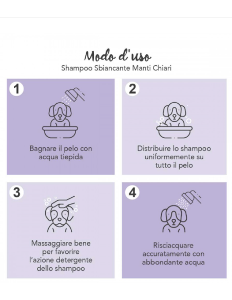 Yuup Shampoo Sbiancante Manti Chiari ml 250. Toelettatura per cani .