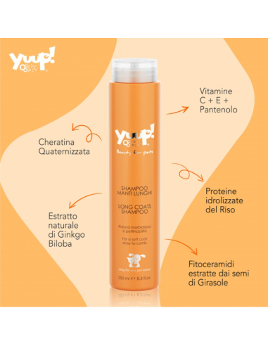 Yuup Shampoo Manti Lunghi ml 250. Toelettatura per cani.
