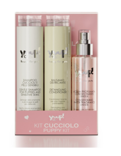 Yuup Kit Cucciolo Shampoo, Balsamo e Acqua Profumata Toelettatura per cani .