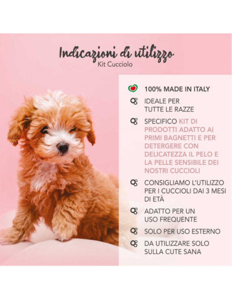 Yuup Kit Cucciolo Shampoo, Balsamo e Acqua Profumata Toelettatura per cani .