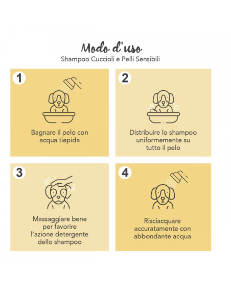 Yuup Shampoo Cuccioli e Pelli Sensibili ml 250. Toelettatura per cani.